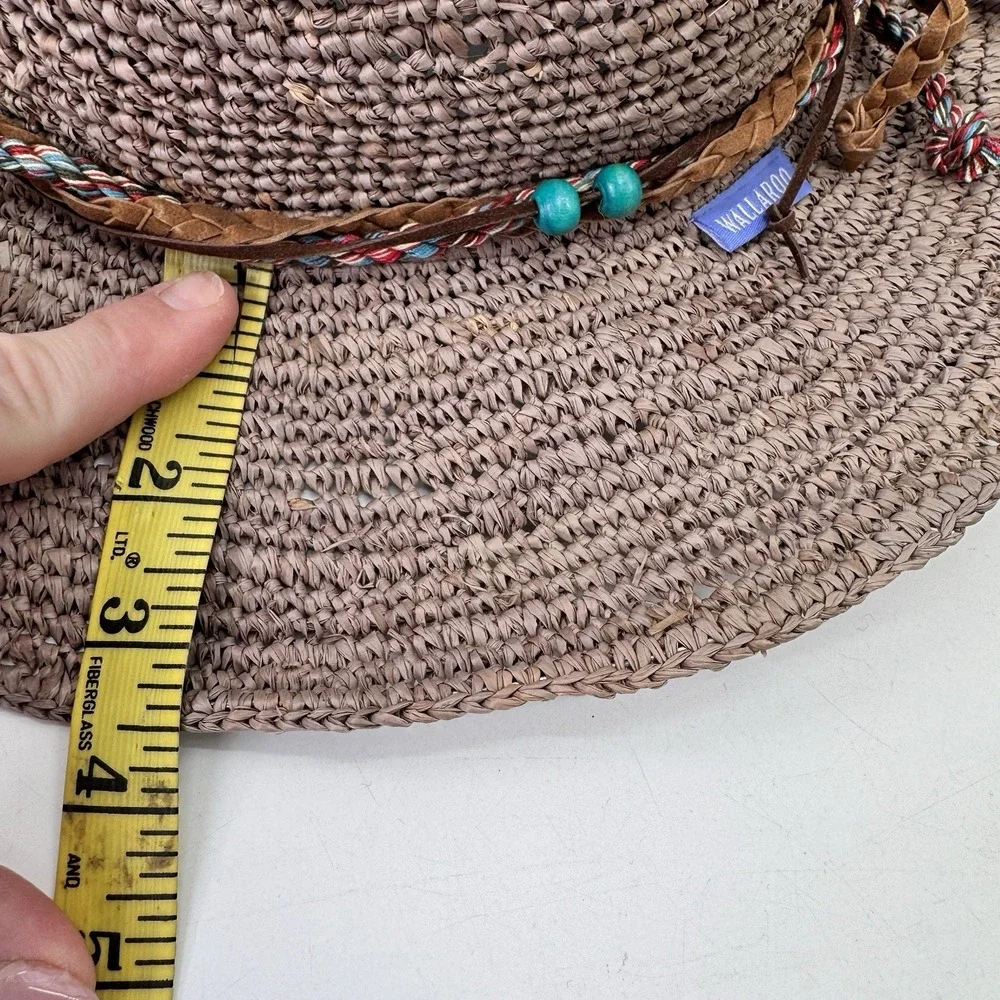Wallaroo Neutral Straw Beach Sun Hat with Braided Accent